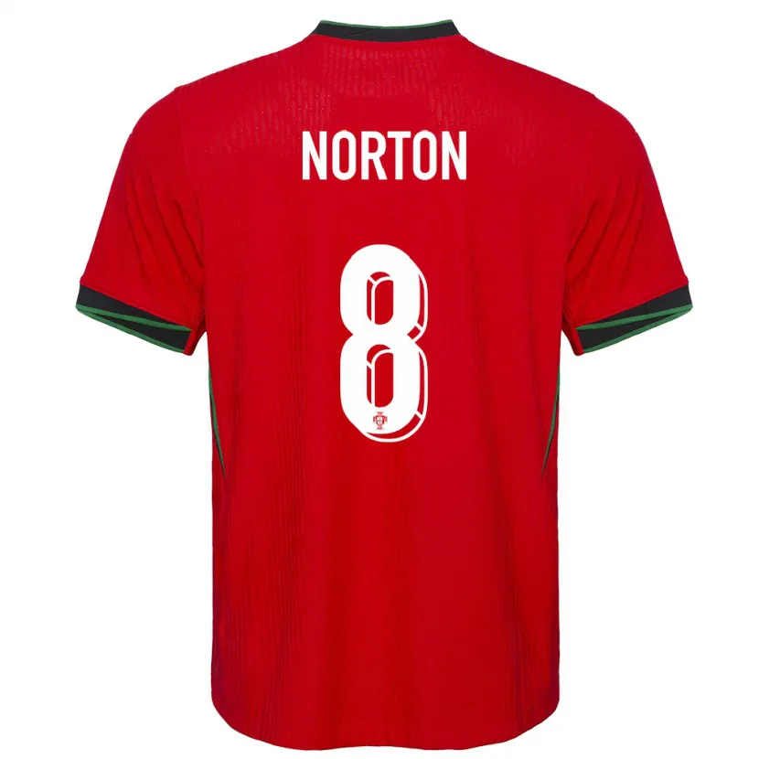 Danxen Heren Portugal Andreia Norton #8 Rood Thuisshirt Thuistenue 24-26 T-Shirt