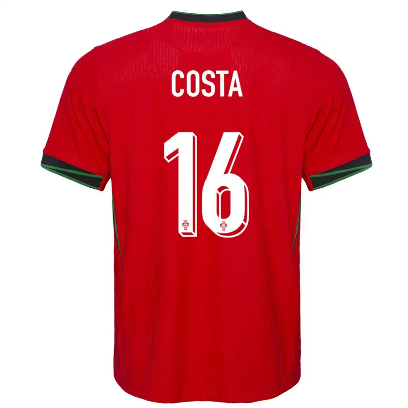 Danxen Heren Portugal David Costa #16 Rood Thuisshirt Thuistenue 24-26 T-Shirt
