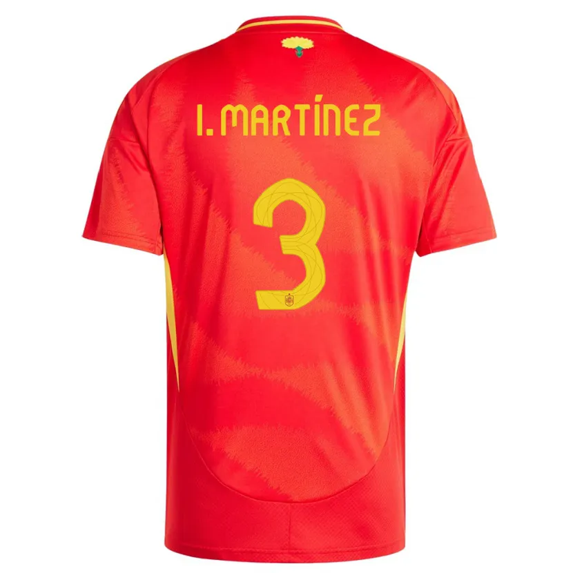 Danxen Heren Spanje Inigo Martinez #3 Rood Thuisshirt Thuistenue 24-26 T-Shirt