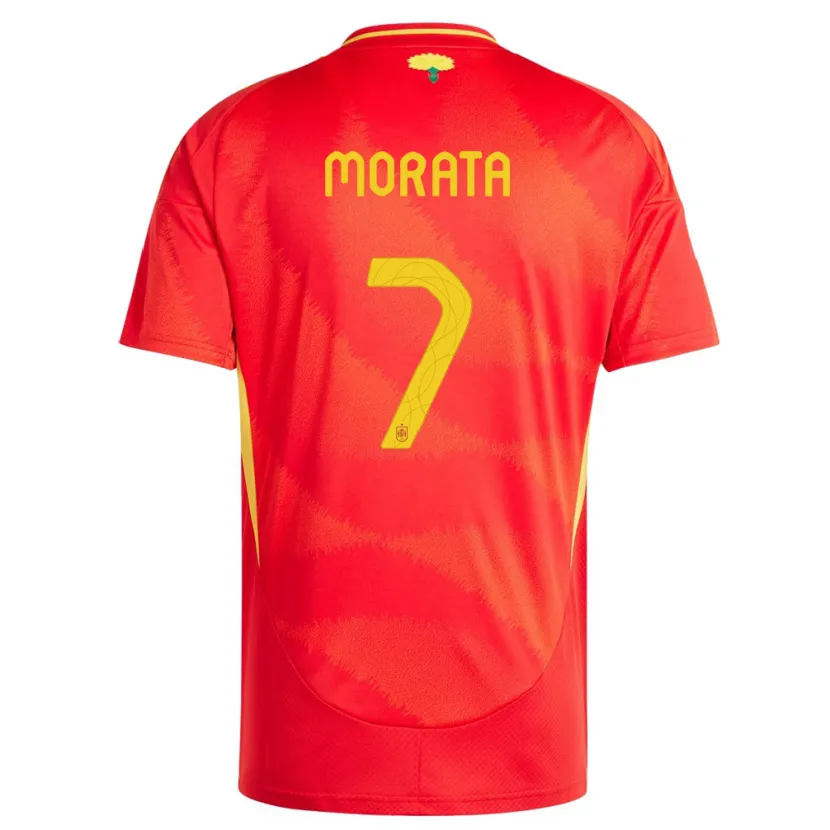 Danxen Heren Spanje Alvaro Morata #7 Rood Thuisshirt Thuistenue 24-26 T-Shirt