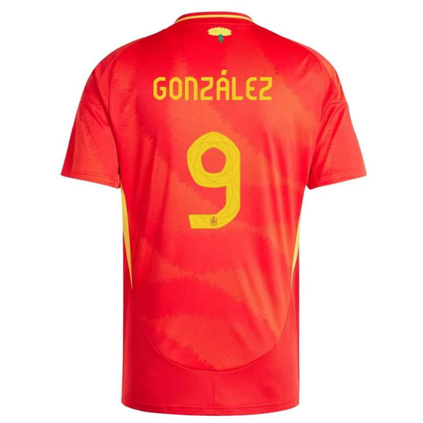 Danxen Heren Spanje Esther Gonzalez #9 Rood Thuisshirt Thuistenue 24-26 T-Shirt