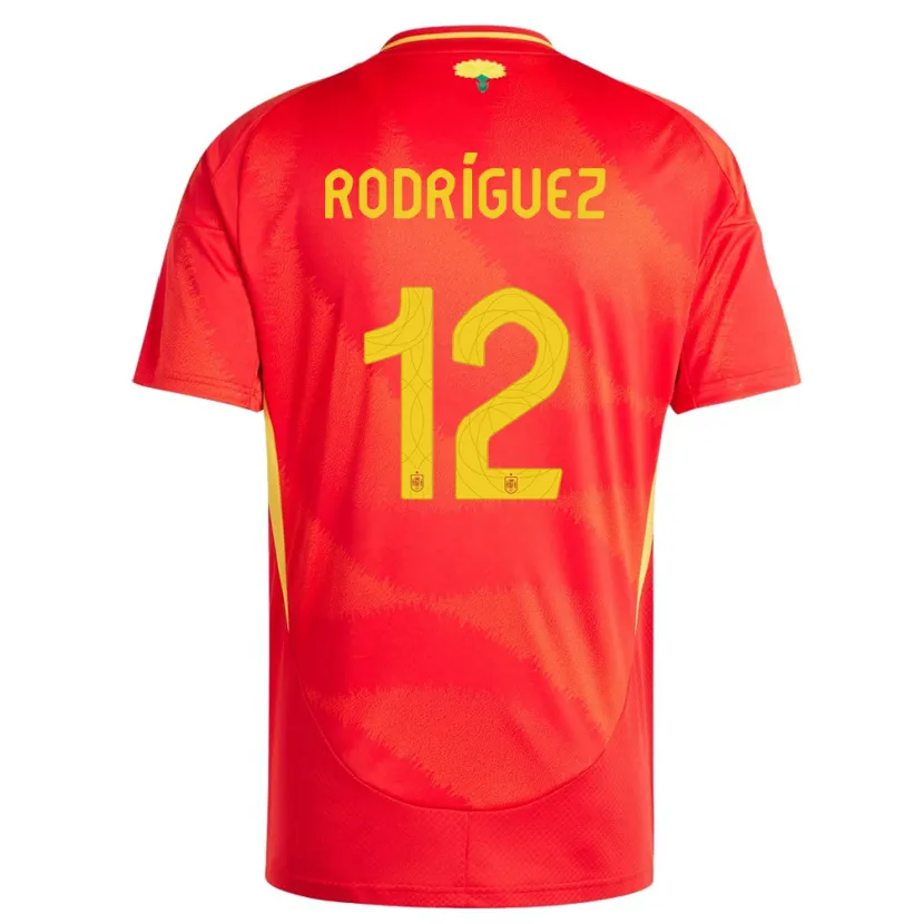 Danxen Heren Spanje Lucia Rodriguez #12 Rood Thuisshirt Thuistenue 24-26 T-Shirt