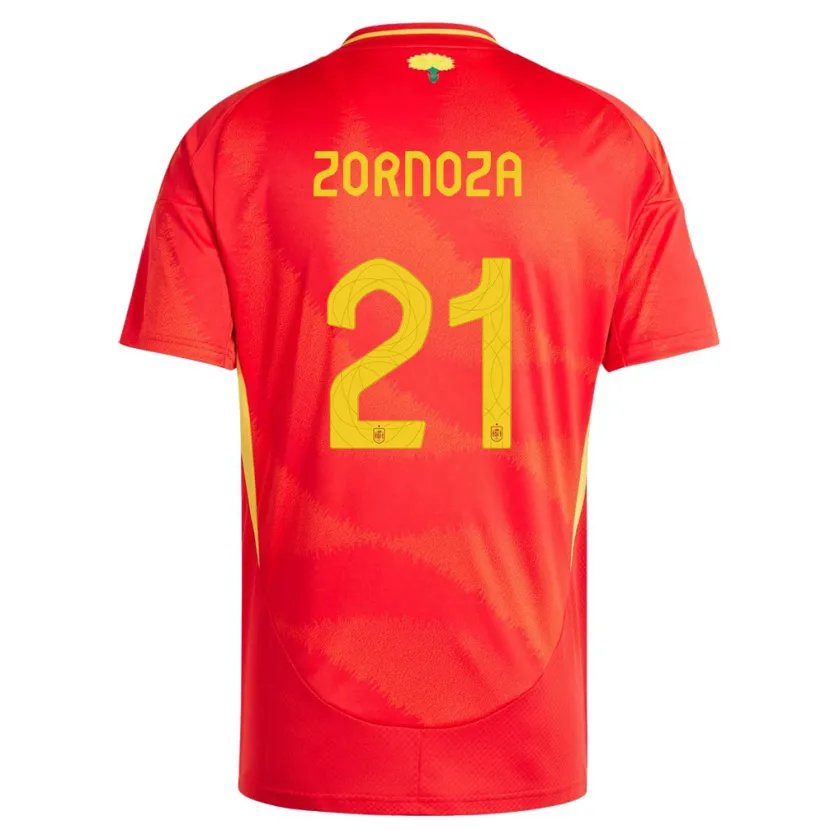 Danxen Heren Spanje Claudia Zornoza #21 Rood Thuisshirt Thuistenue 24-26 T-Shirt