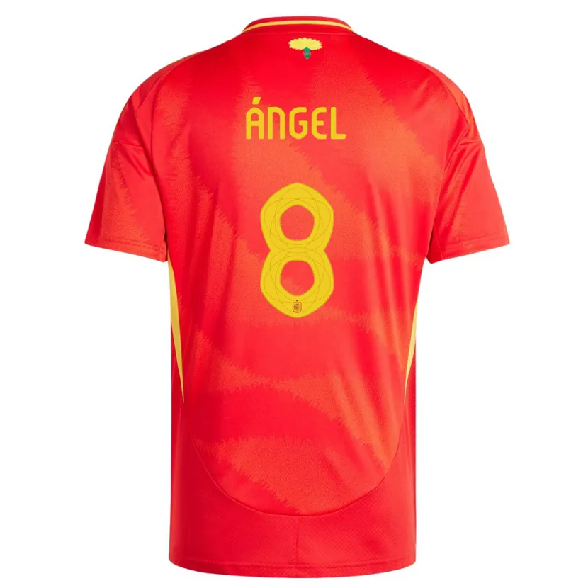 Danxen Heren Spanje Manuel Angel #8 Rood Thuisshirt Thuistenue 24-26 T-Shirt