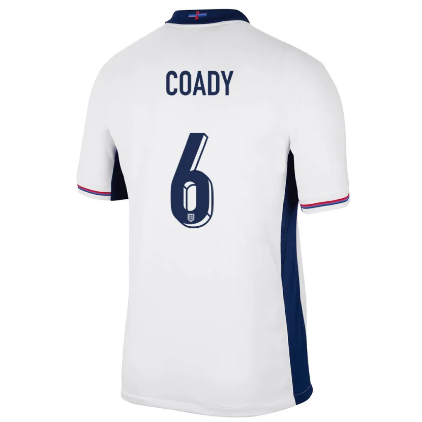 Danxen Heren Engeland Conor Coady #6 Wit Thuisshirt Thuistenue 24-26 T-Shirt