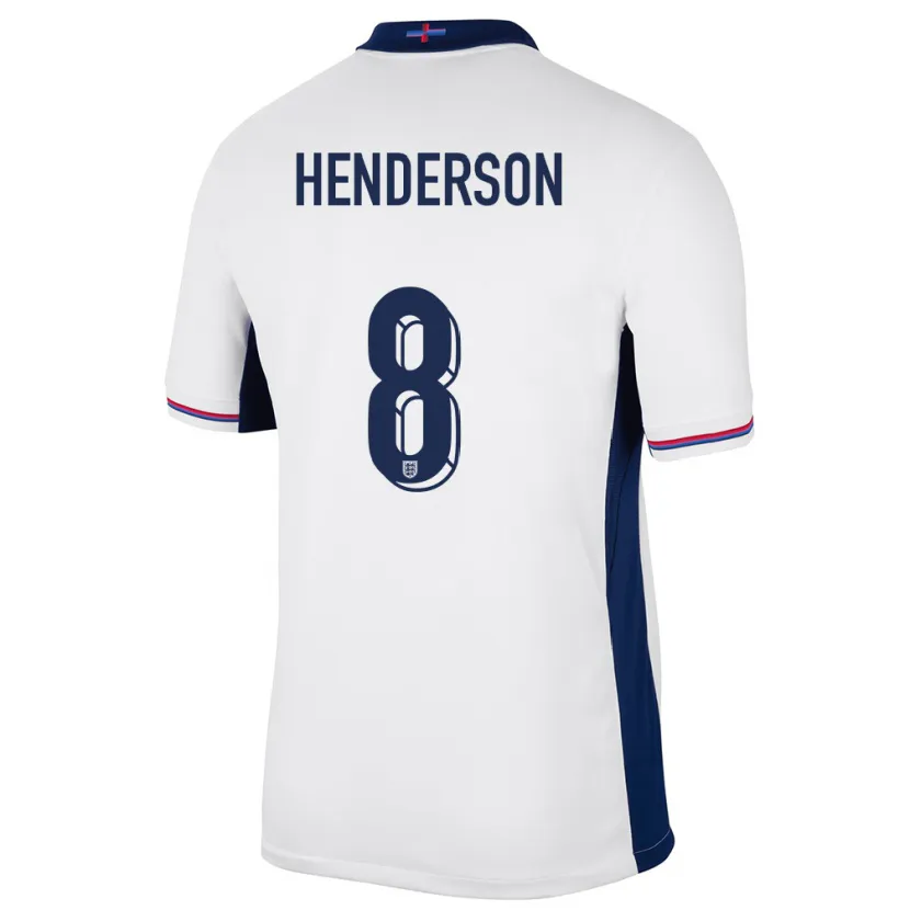 Danxen Heren Engeland Jordan Henderson #8 Wit Thuisshirt Thuistenue 24-26 T-Shirt