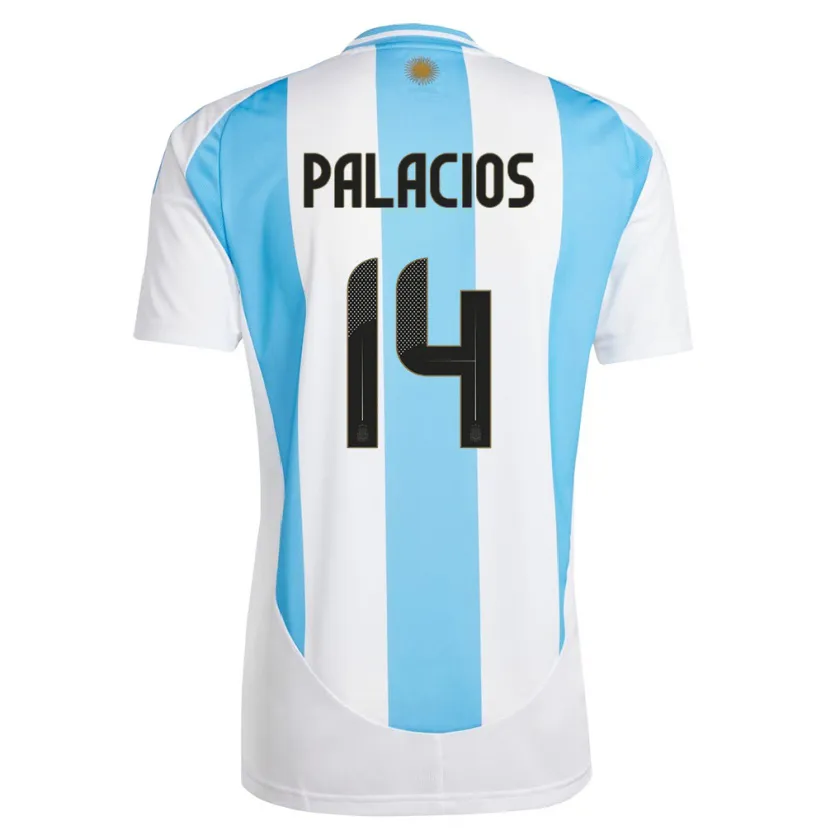 Danxen Heren Argentinië Exequiel Palacios #14 Wit Blauw Thuisshirt Thuistenue 24-26 T-Shirt