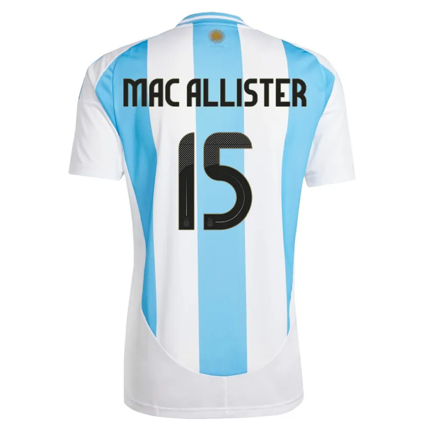 Danxen Heren Argentinië Alexis Mac Allister #15 Wit Blauw Thuisshirt Thuistenue 24-26 T-Shirt