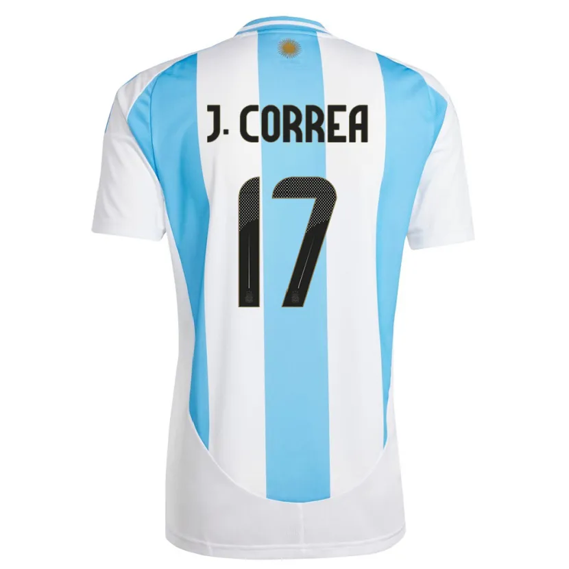 Danxen Heren Argentinië Joaquin Correa #17 Wit Blauw Thuisshirt Thuistenue 24-26 T-Shirt