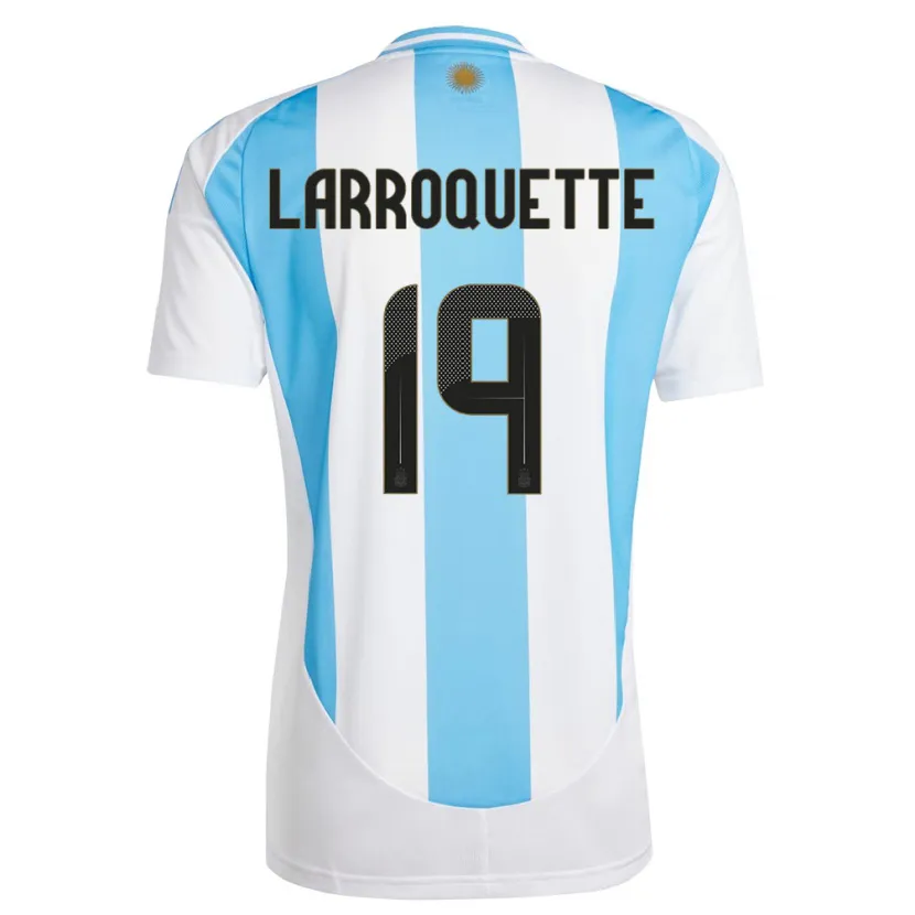 Danxen Heren Argentinië Mariana Larroquette #19 Wit Blauw Thuisshirt Thuistenue 24-26 T-Shirt