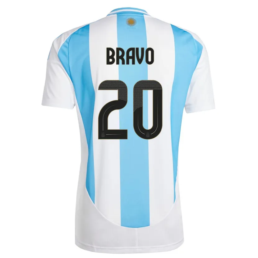 Danxen Heren Argentinië Ruth Bravo #20 Wit Blauw Thuisshirt Thuistenue 24-26 T-Shirt
