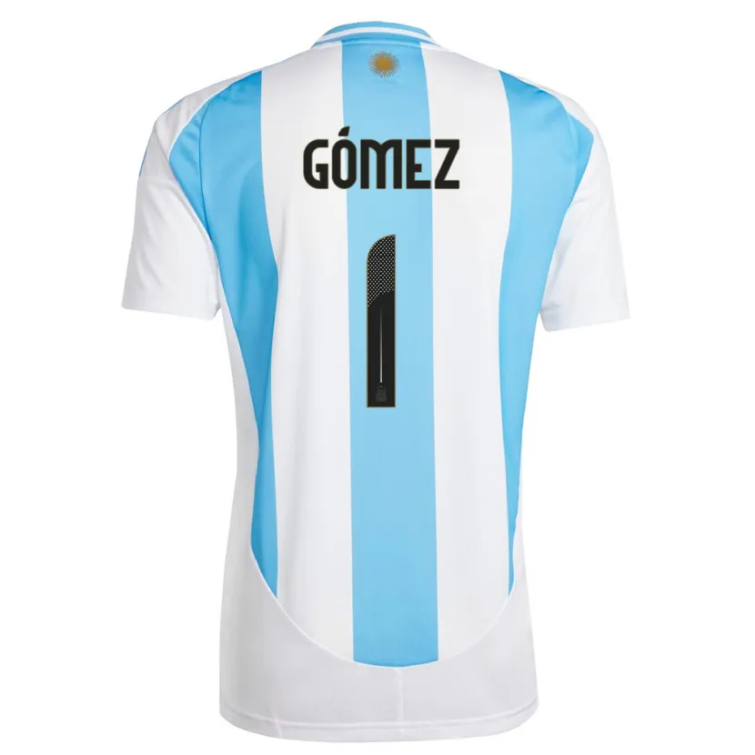 Danxen Heren Argentinië Francisco Gomez #1 Wit Blauw Thuisshirt Thuistenue 24-26 T-Shirt