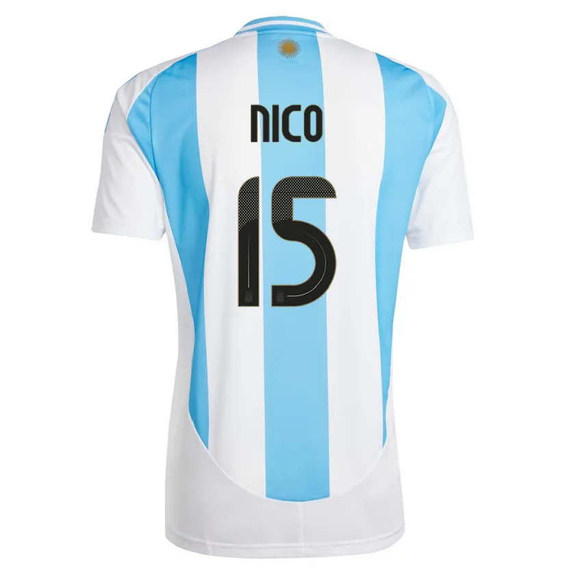 Danxen Heren Argentinië Nico  #15 Wit Blauw Thuisshirt Thuistenue 24-26 T-Shirt