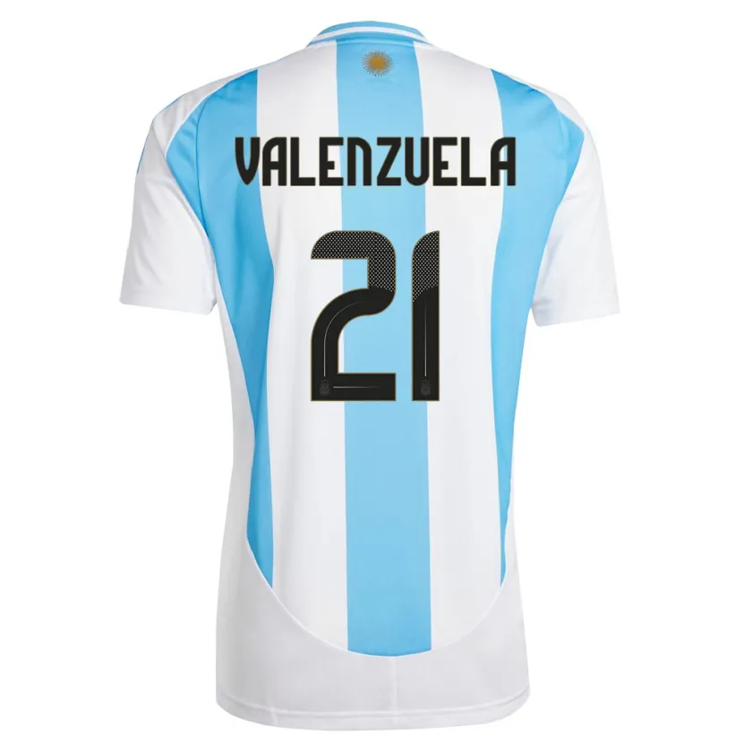 Danxen Heren Argentinië Fernando Valenzuela #21 Wit Blauw Thuisshirt Thuistenue 24-26 T-Shirt
