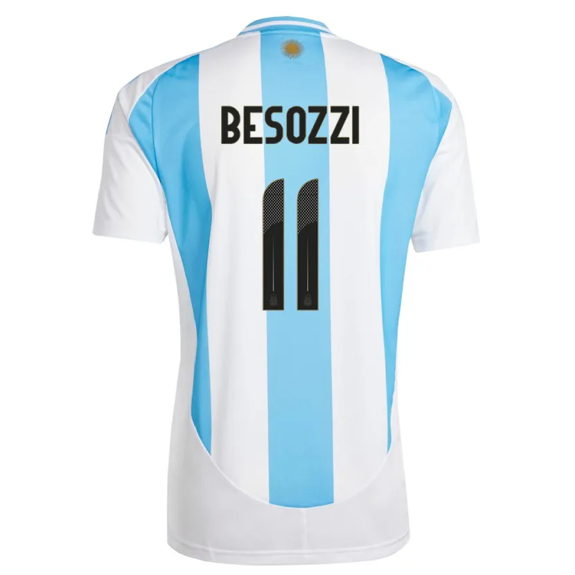 Danxen Heren Argentinië Lucas Besozzi #11 Wit Blauw Thuisshirt Thuistenue 24-26 T-Shirt