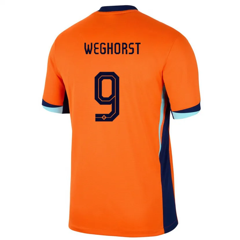 Danxen Heren Nederland Wout Weghorst #9 Oranje Thuisshirt Thuistenue 24-26 T-Shirt