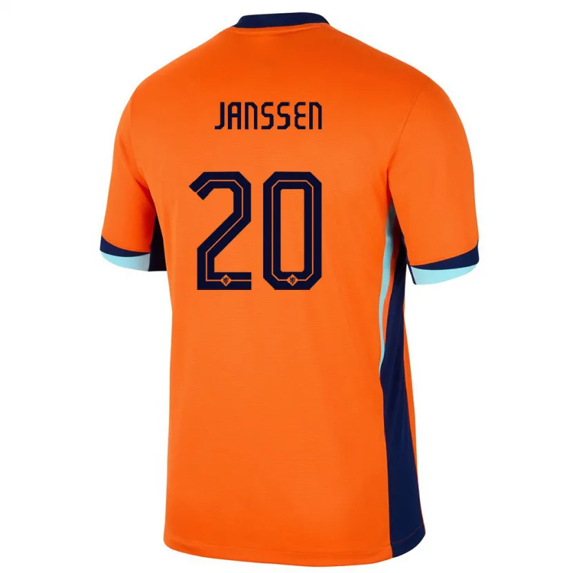 Danxen Heren Nederland Dominique Janssen #20 Oranje Thuisshirt Thuistenue 24-26 T-Shirt