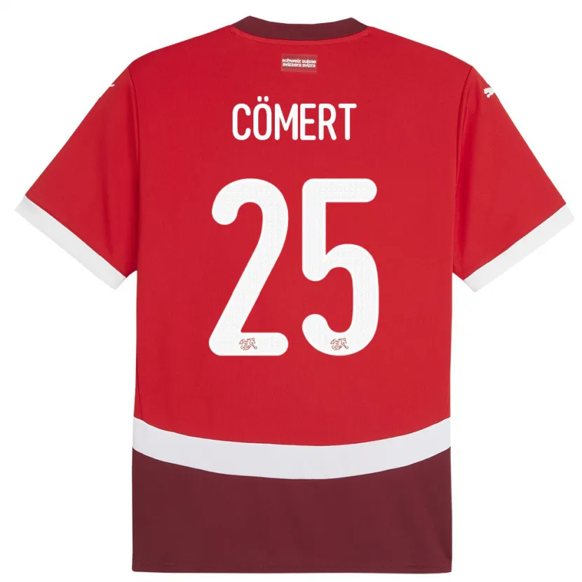 Danxen Heren Zwitserland Eray Comert #25 Rood Thuisshirt Thuistenue 24-26 T-Shirt