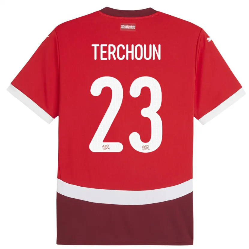 Danxen Heren Zwitserland Meriame Terchoun #23 Rood Thuisshirt Thuistenue 24-26 T-Shirt