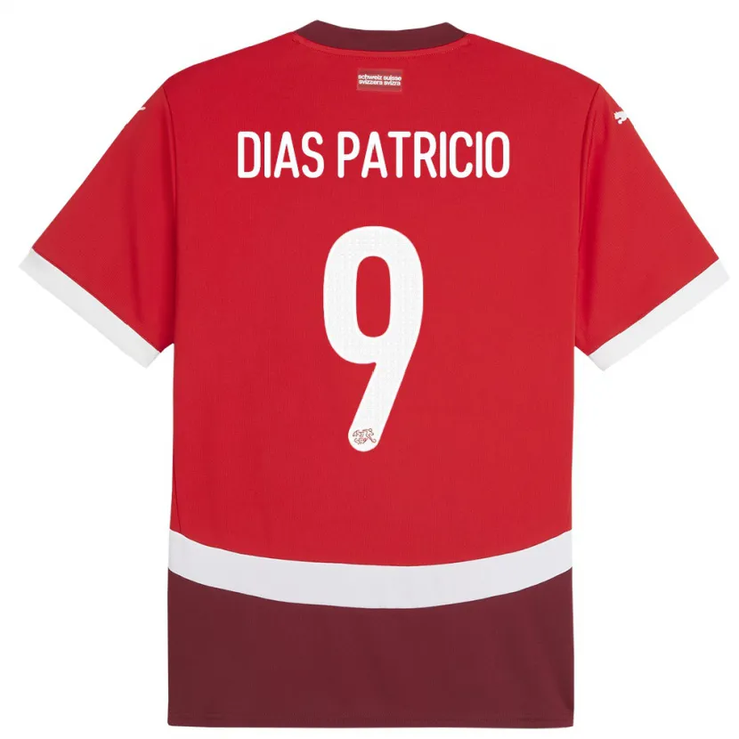 Danxen Heren Zwitserland Alexandre Dias Patricio #9 Rood Thuisshirt Thuistenue 24-26 T-Shirt