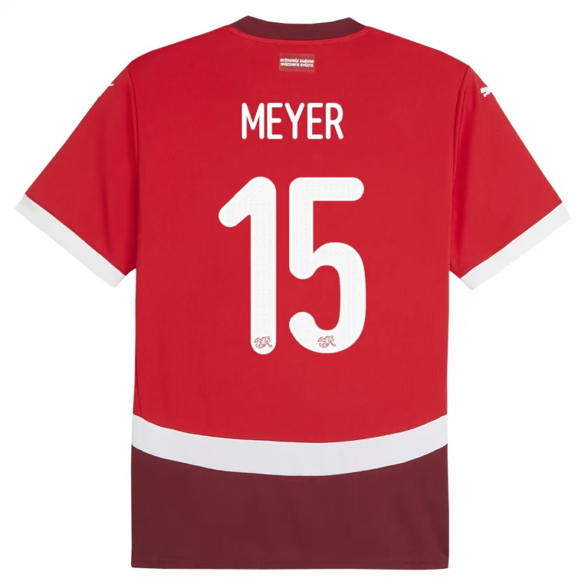 Danxen Heren Zwitserland Leny Meyer #15 Rood Thuisshirt Thuistenue 24-26 T-Shirt