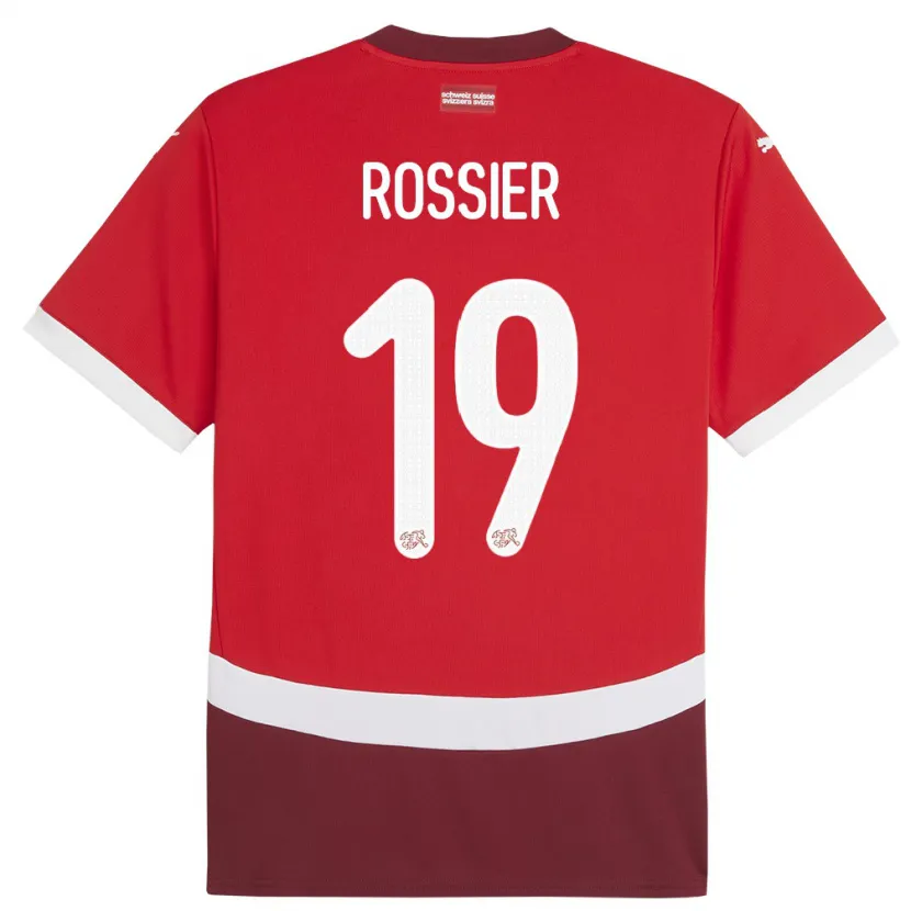 Danxen Heren Zwitserland Evan Rossier #19 Rood Thuisshirt Thuistenue 24-26 T-Shirt