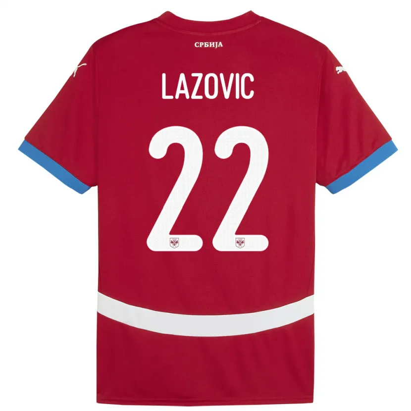 Danxen Heren Servië Darko Lazovic #22 Rood Thuisshirt Thuistenue 24-26 T-Shirt
