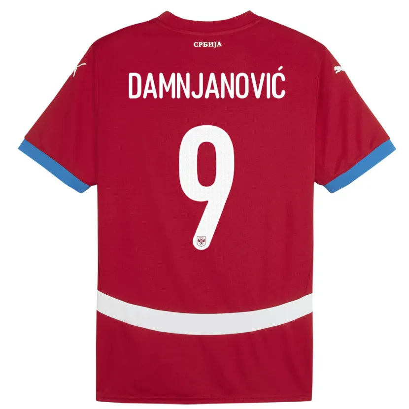 Danxen Heren Servië Jovana Damnjanovic #9 Rood Thuisshirt Thuistenue 24-26 T-Shirt