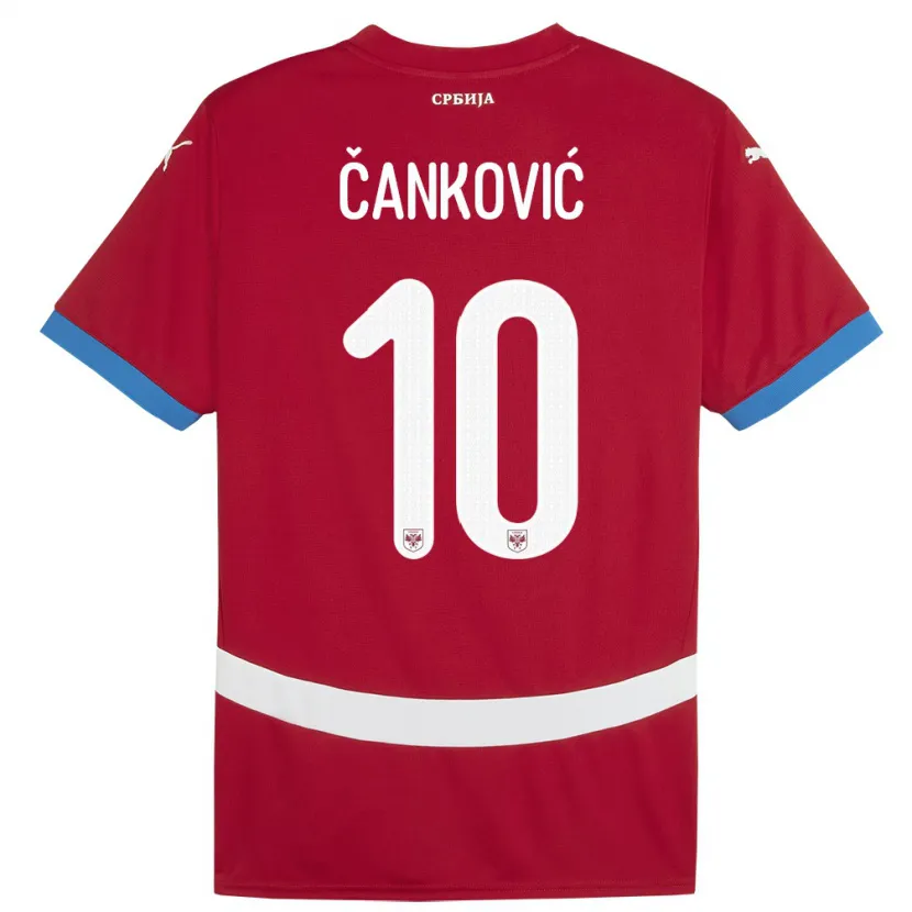 Danxen Heren Servië Jelena Cankovic #10 Rood Thuisshirt Thuistenue 24-26 T-Shirt