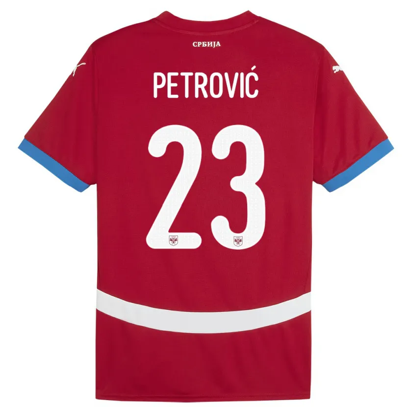 Danxen Heren Servië Jovana Petrovic #23 Rood Thuisshirt Thuistenue 24-26 T-Shirt