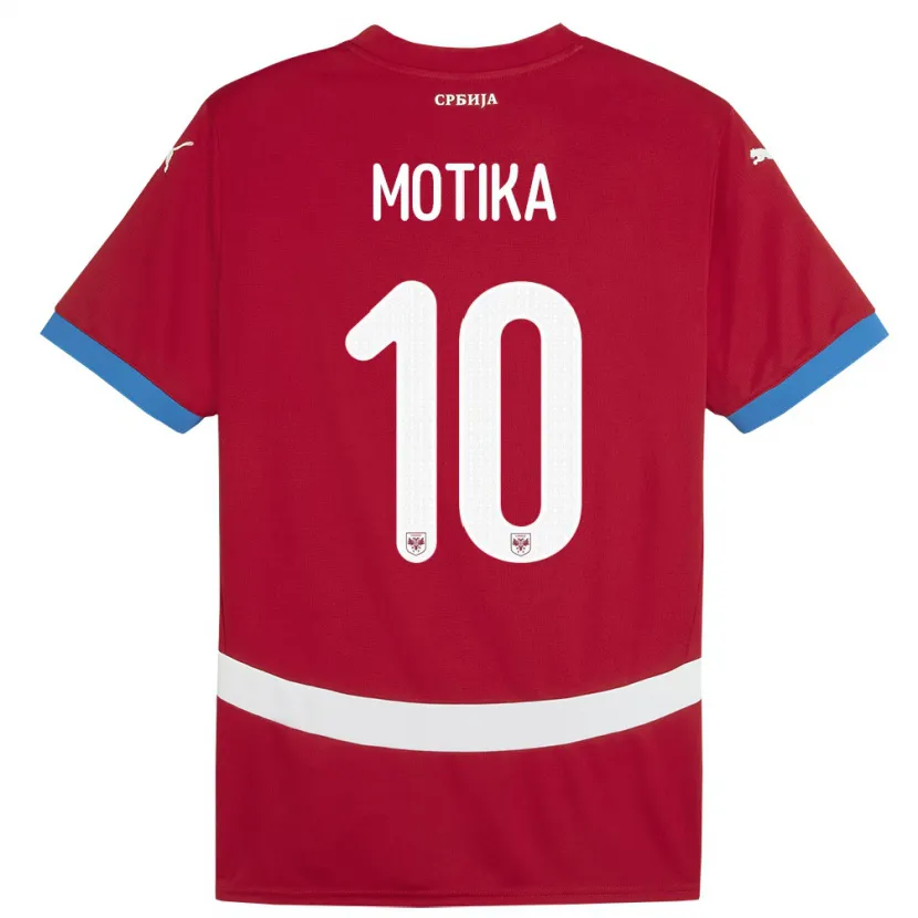 Danxen Heren Servië Nemanja Motika #10 Rood Thuisshirt Thuistenue 24-26 T-Shirt