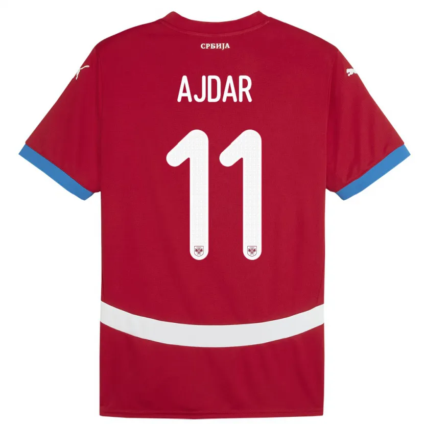 Danxen Heren Servië Ognjen Ajdar #11 Rood Thuisshirt Thuistenue 24-26 T-Shirt