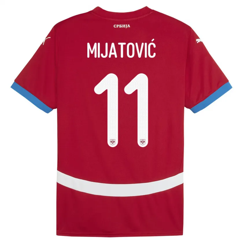Danxen Heren Servië Jovan Mijatovic #11 Rood Thuisshirt Thuistenue 24-26 T-Shirt