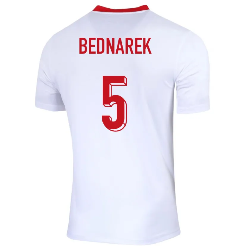Danxen Heren Polen Jan Bednarek #5 Wit Thuisshirt Thuistenue 24-26 T-Shirt