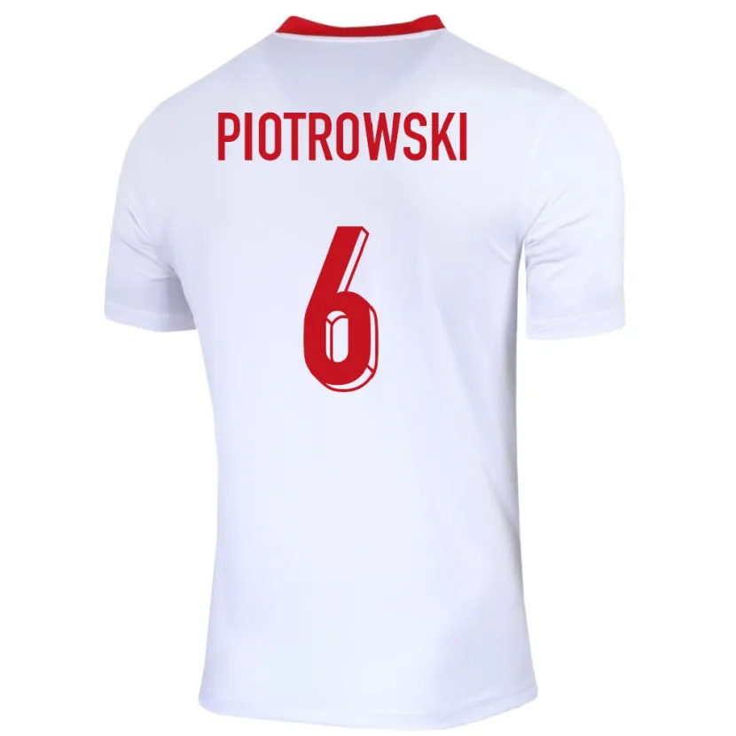 Danxen Heren Polen Jakub Piotrowski #6 Wit Thuisshirt Thuistenue 24-26 T-Shirt