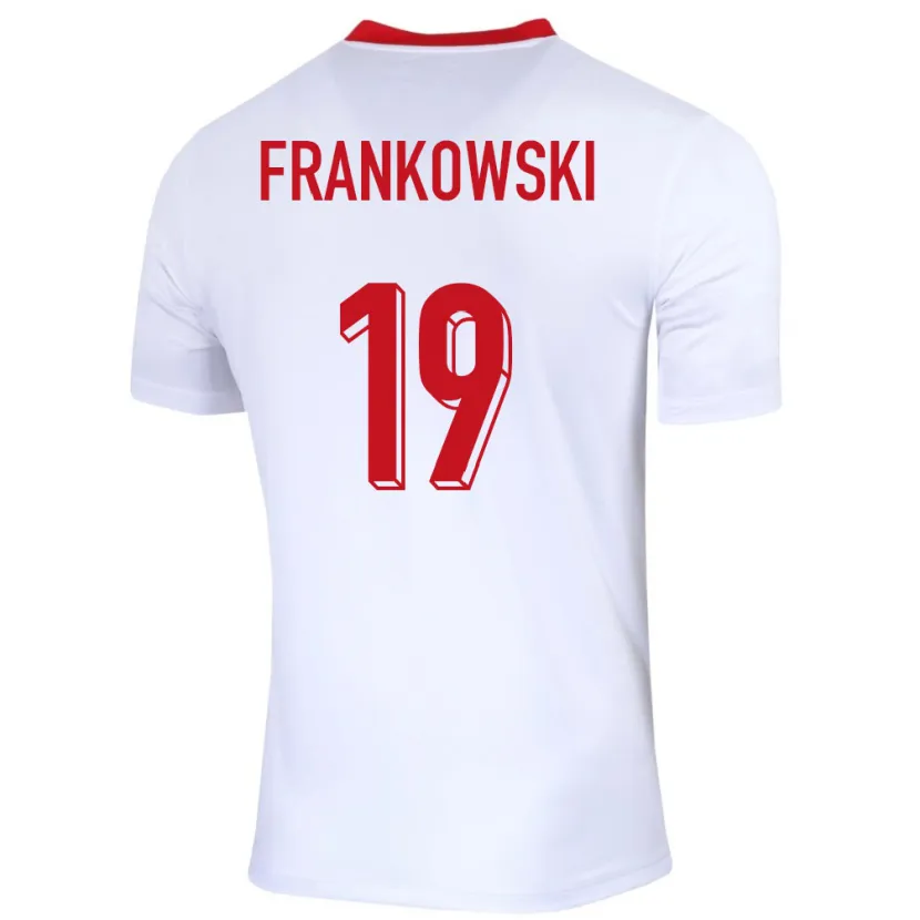 Danxen Heren Polen Przemyslaw Frankowski #19 Wit Thuisshirt Thuistenue 24-26 T-Shirt
