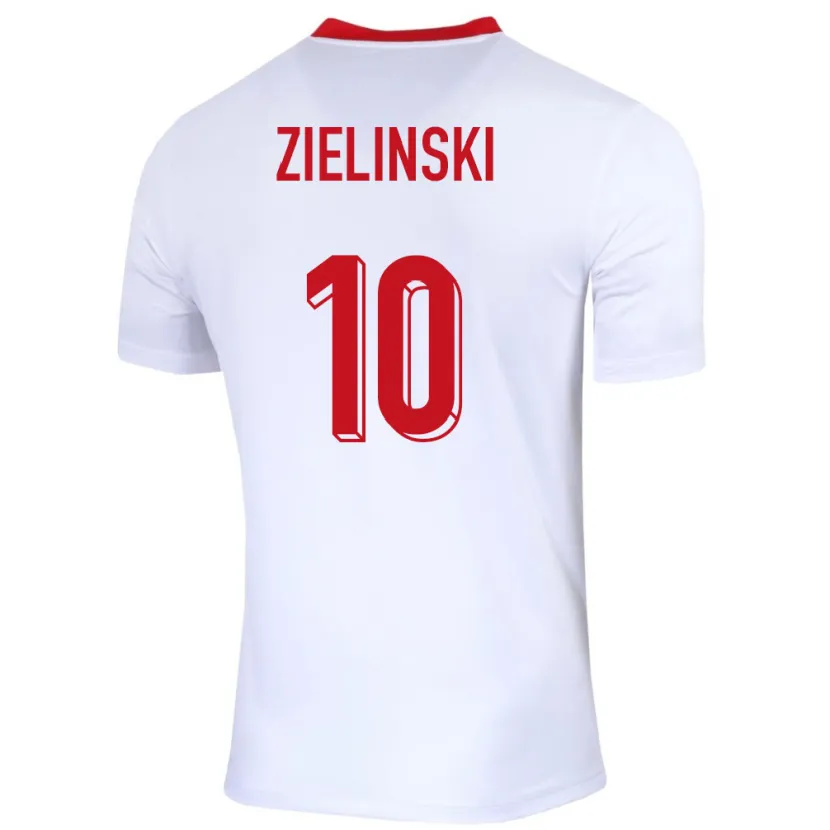 Danxen Heren Polen Piotr Zielinski #10 Wit Thuisshirt Thuistenue 24-26 T-Shirt