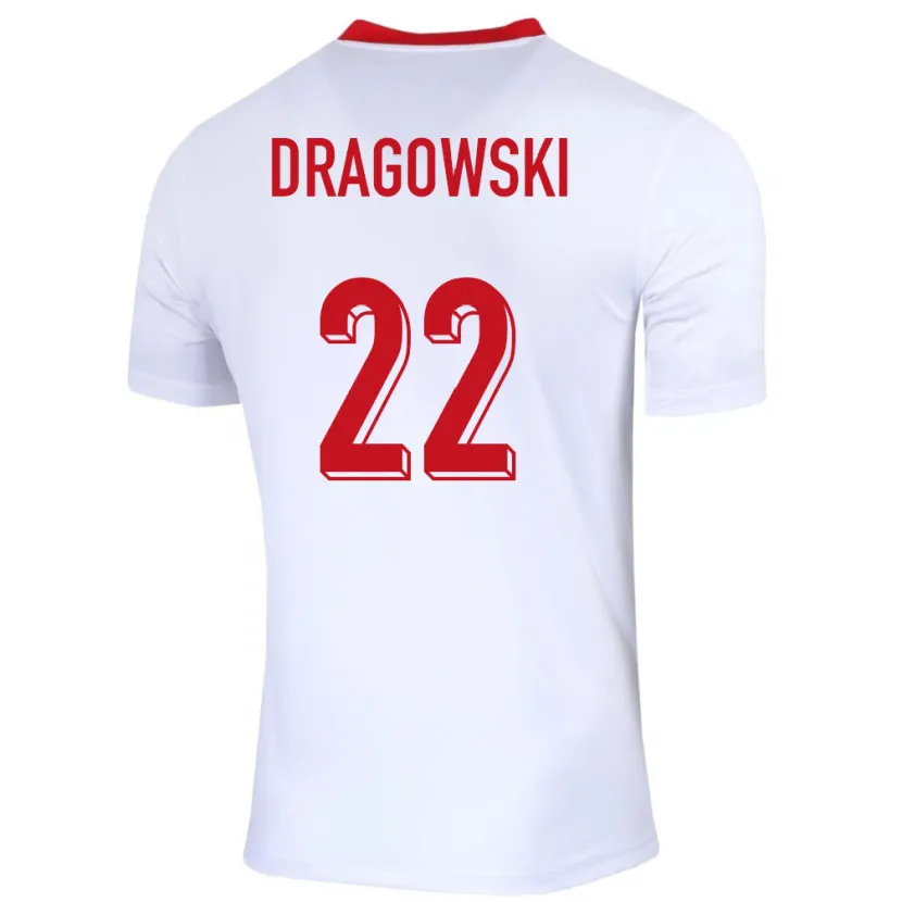Danxen Heren Polen Bartlomiej Dragowski #22 Wit Thuisshirt Thuistenue 24-26 T-Shirt