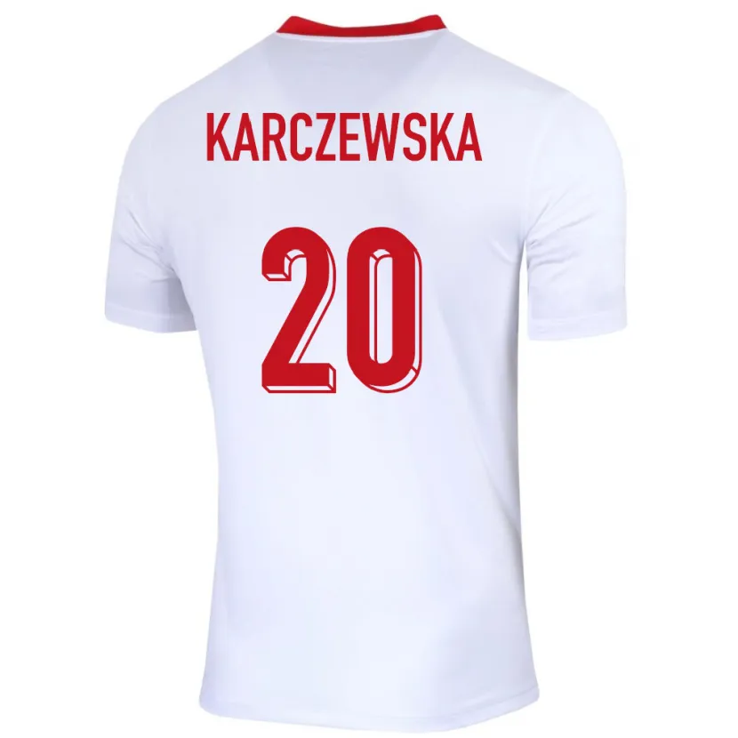 Danxen Heren Polen Nikola Karczewska #20 Wit Thuisshirt Thuistenue 24-26 T-Shirt