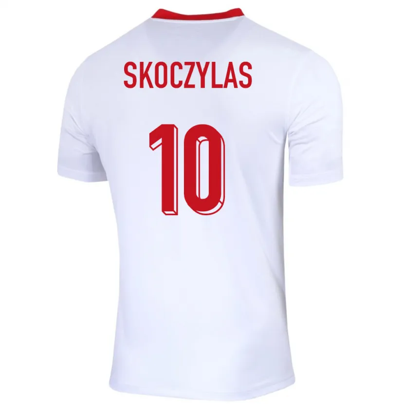 Danxen Heren Polen Mateusz Skoczylas #10 Wit Thuisshirt Thuistenue 24-26 T-Shirt