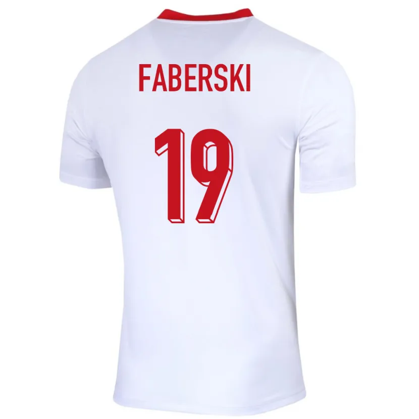 Danxen Heren Polen Jan Faberski #19 Wit Thuisshirt Thuistenue 24-26 T-Shirt