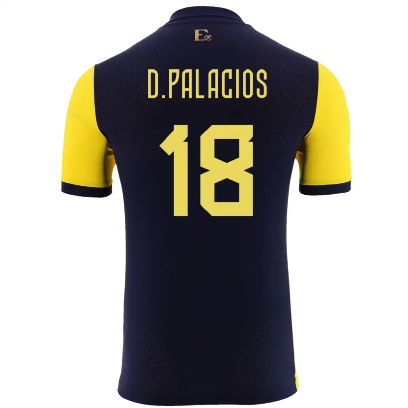 Danxen Heren Ecuador Diego Palacios #18 Geel Thuisshirt Thuistenue 24-26 T-Shirt
