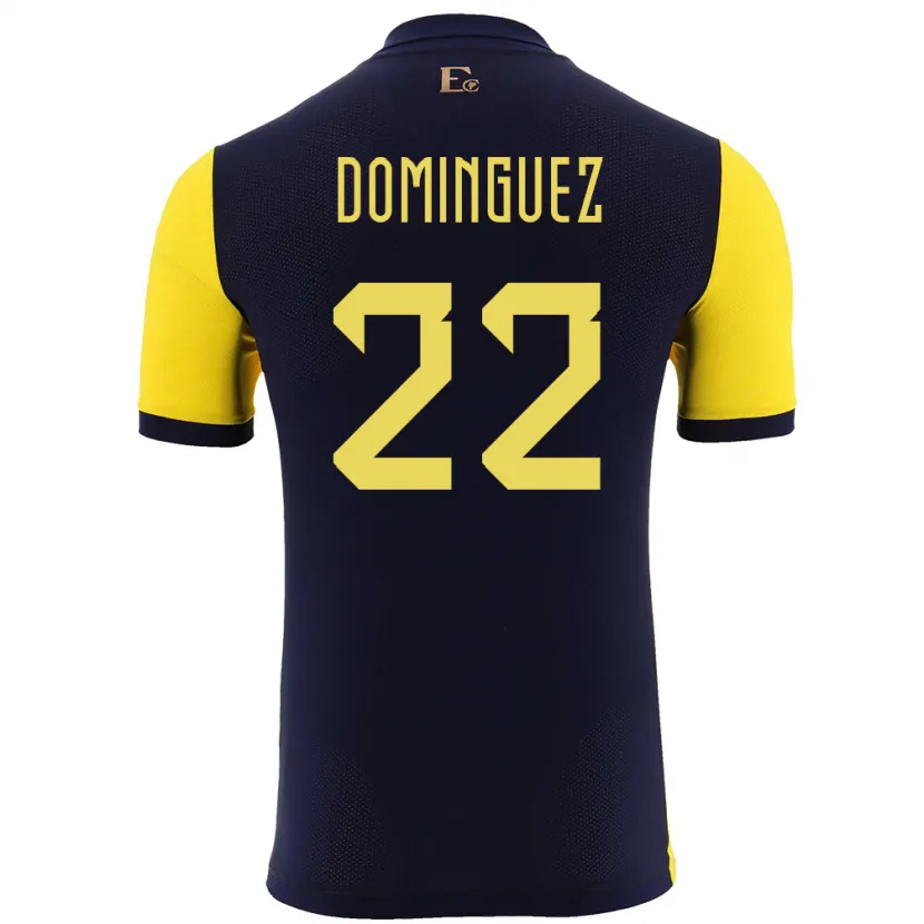 Danxen Heren Ecuador Alexander Dominguez #22 Geel Thuisshirt Thuistenue 24-26 T-Shirt