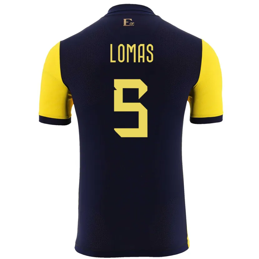 Danxen Heren Ecuador Ariana Lomas #5 Geel Thuisshirt Thuistenue 24-26 T-Shirt