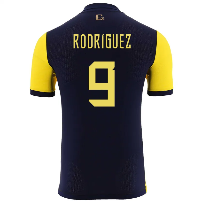 Danxen Heren Ecuador Ingrid Rodriguez #9 Geel Thuisshirt Thuistenue 24-26 T-Shirt