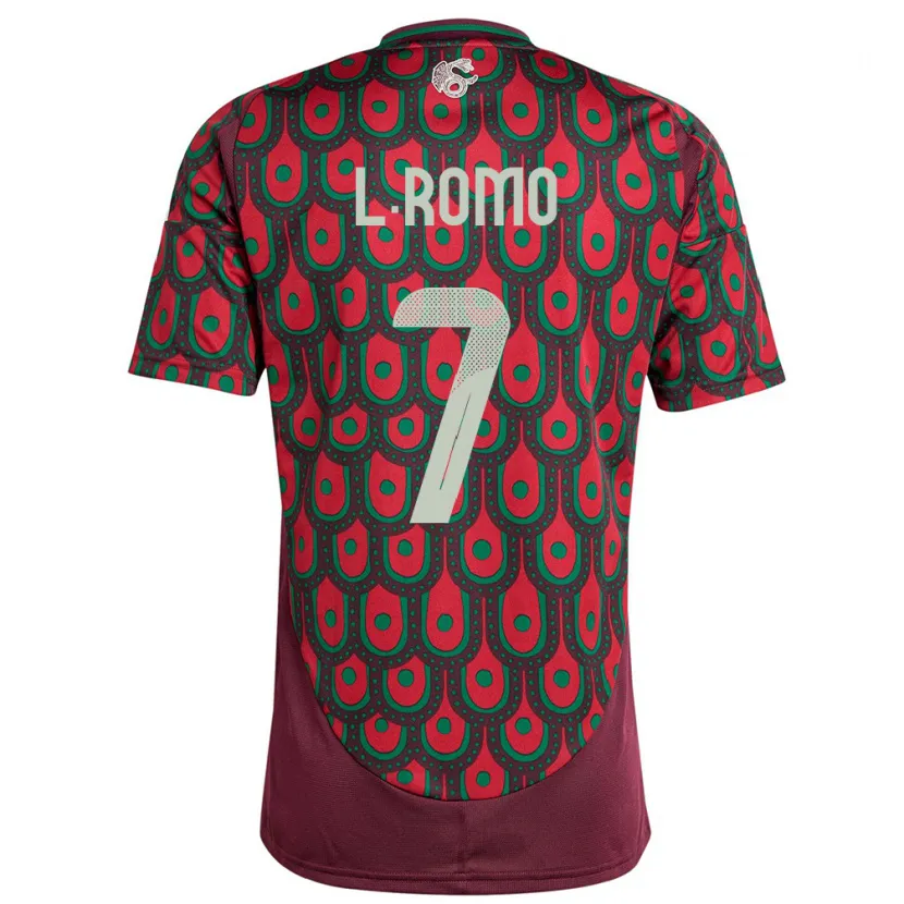 Danxen Heren Mexico Luis Romo #7 Kastanjebruin Thuisshirt Thuistenue 24-26 T-Shirt