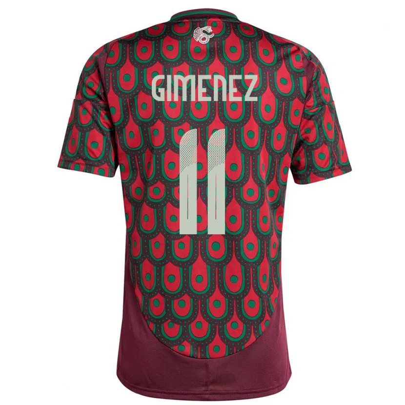 Danxen Heren Mexico Santiago Gimenez #11 Kastanjebruin Thuisshirt Thuistenue 24-26 T-Shirt