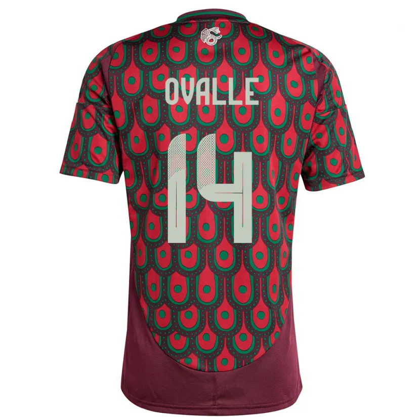 Danxen Heren Mexico Jacqueline Ovalle #14 Kastanjebruin Thuisshirt Thuistenue 24-26 T-Shirt