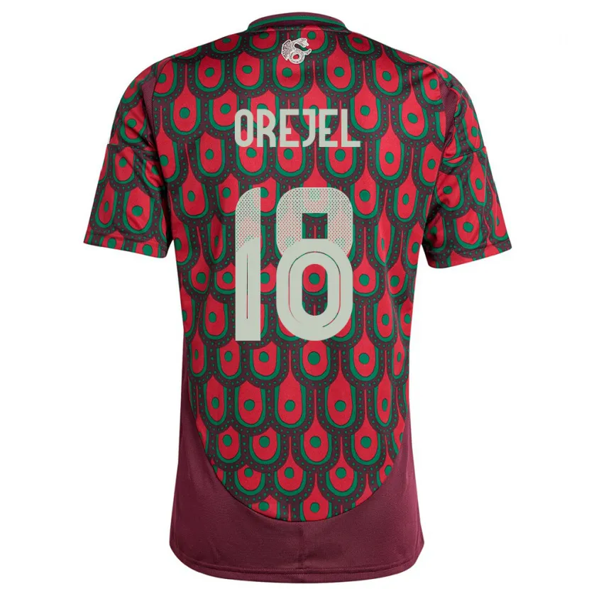 Danxen Heren Mexico Jocelyn Orejel #18 Kastanjebruin Thuisshirt Thuistenue 24-26 T-Shirt