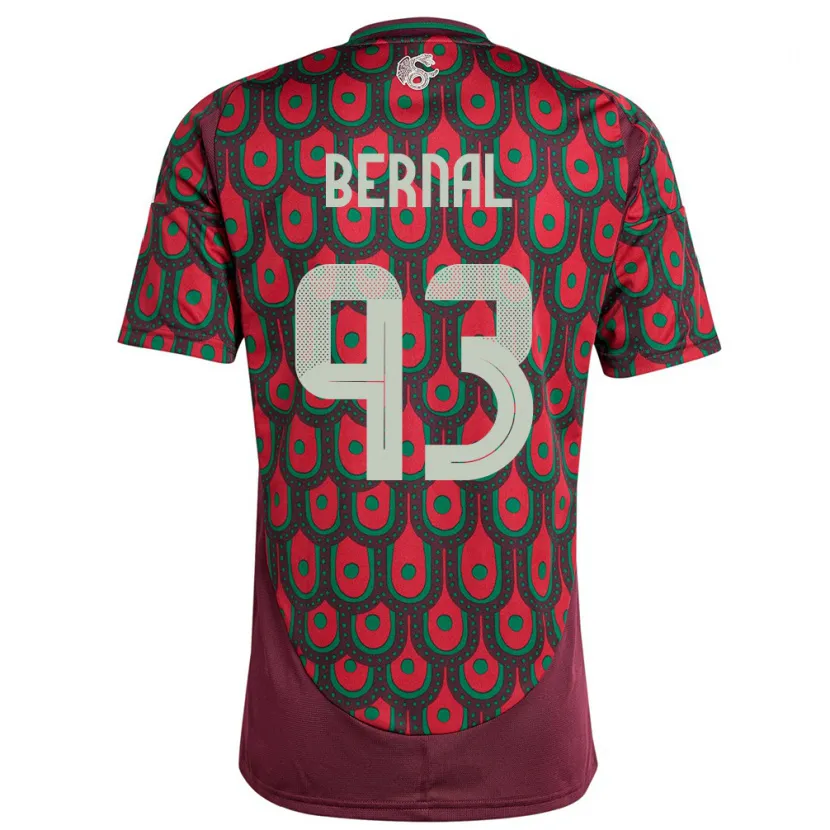 Danxen Heren Mexico Rebeca Bernal #93 Kastanjebruin Thuisshirt Thuistenue 24-26 T-Shirt